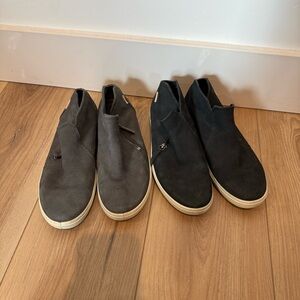 ECCO Soft 7 Side Zip Casual Leather Shoes Womens Size 39 Lot 2 Black and Gray